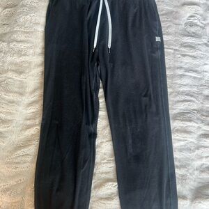 Vuori Black Heather Track Pants with White Drawstrings